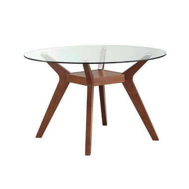 Wade Logan® Aalinah Round Glass Top Dining Table | Wayfair